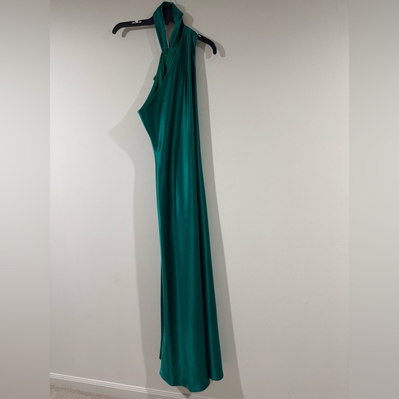 Worn 1x. Galvan evening dress. Forest green. US 8. Shows normal signs of wear. - Picture 4 of 10